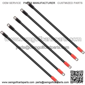Golf Cart Battery Cable Set for Club Car DS 1995-Up 48 Volt 4 Gauge (Set of 5)