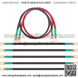 Golf Cart Heavy Duty Battery Cable 7 PCS Set 4 Gauge for 1994 up Club Car DS & Precedent 48Volt,14??+40?? Long