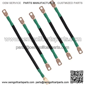 Golf Cart Battery Cable Set (4 Gauge) for EZGO 1994 & UP Medalist/TXT,36V/48V Golf Buggies - 4-10" Black, 1-13" Black.(5 Pack)