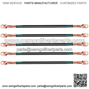 Golf Cart Battery Cable Set for Club Car DS 1995-Up 48 Volt, 4 Gauge Welding Cable(Set of 5)