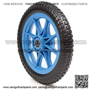 12 Inch Closed Cell Foam EVA Plastic Spoke Ball Bearing Wheel | Black Tire/Blue Rim