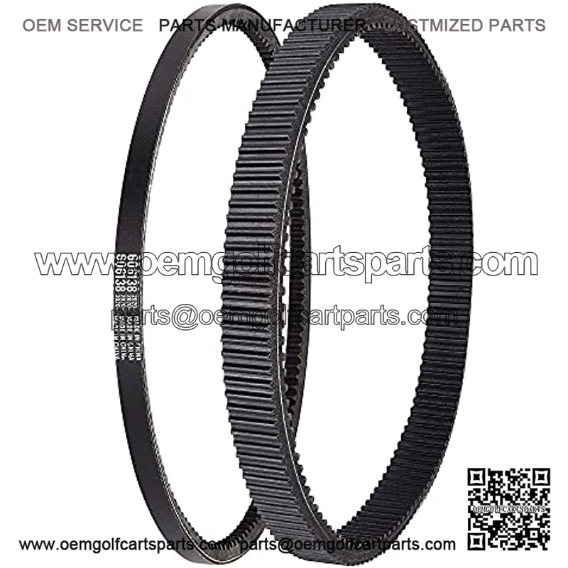 Golf Cart Clutch Drive Belt w/Starter Generator Belt for TXT RXV 2010 UP with Engine,OEM# 618630, 606138, 16548G1