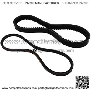 EZGO Clutch Drive Belt & Starter Generator Belt for Medalist/TXT 350cc, 295cc 4 Cycle Golf Cart 1994-2013 Models Replacing OEM Numbers: 72054G01, 26414G01 630587