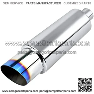 Exhaust Muffler, Stainless Steel Exhaust Tip, Universal 15" Length (Burnt, 2.25" Inlet 3" Outlet)