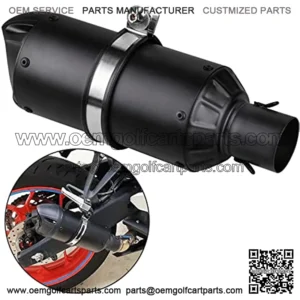 Universal 2" Slip on Motorcycles Exhaust Mufflers & Silencers Compatible with Grom ATV Dirt Street Bike Scooter Quad and Other Bikes Matt Black