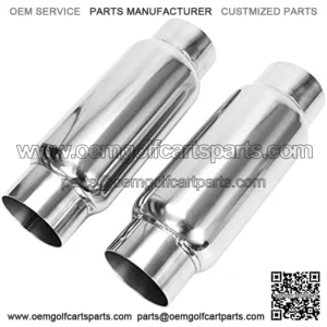 3" Inlet 3" Outlet Exhaust Muffler, Pair of 3 Inch Resonator Universal Stainless Steel Exhaust Muffler Resonator for Cars, 12" Overall Length