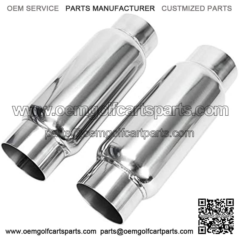 3" Inlet 3" Outlet Exhaust Muffler, Pair of 3 Inch Resonator Universal Stainless Steel Exhaust Muffler Resonator for Cars, 12" Overall Length