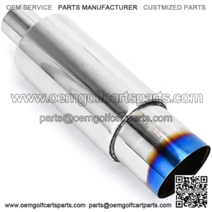 Stainless Steel 2" Inlet 3.5" Outlet Burnt Tip Exhaust Muffler Universal 14.1" Length
