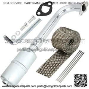 Upgraded Exhaust Header Pipe Muffler Kit for Non Hemi Predator 212cc GX160 GX200 Coleman KT196 Baja Warrior MB200 196cc 6.5hp Hammerhead 80T Mini Bike Go Kart Small Engine Performance Parts