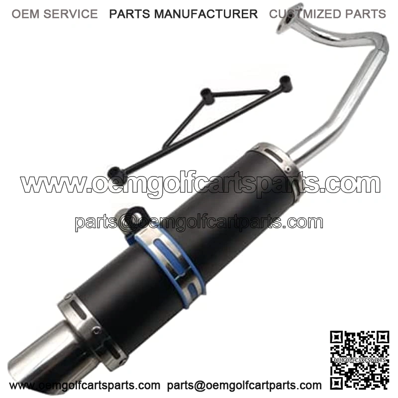 Black Exhaust System Muffler for GY6 50cc Scooters 139QMA 139QMB 4 Stroke Engine