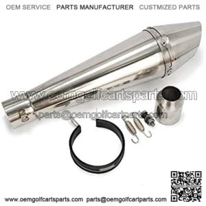 Universal?GP Stainelss Steel Bullet 1.5-2" 38-51mm Inlet Exhaust Muffler Vent For Scooter Motorcycle Street Bike ATV Racing
