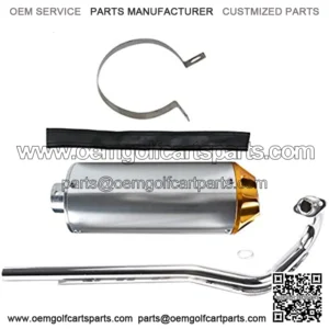 28mm Exhaust Muffler & Exhaust Pipe For 50cc 70cc 90cc 110cc 125cc CRF50 XR50 KLX SSR Dirt Pit Bike (Gold)