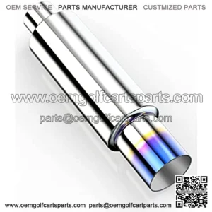 MZS Exhaust Muffler, Stainless Steel Exhaust Tip 18.5" Length 3" Inlet 4" Outlet Universal for Car Sedan SUV Truck Vehicles (Titanium Burnt Tip)