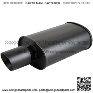 TC Sportline Burnout MU-UN001SB Spun-locked Universal Oval Muffler Exhaust Double Wall 3.5" Slant Tip 2.5" Inlet (BLACK)