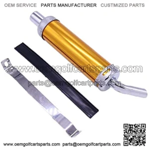Kesoto 1.25inch Inlet Motorcycle Exhaust Muffler for Motorbike, Golden, 35.5x6cm