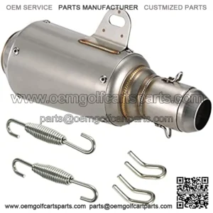 51mm Motorcycle Exhaust Pipe Muffler, Universal Frosting Stainless Steel Exhaust Silencers Mufflers Compatible with Motorcycle ATV Dirt Bike