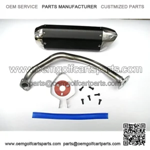 NEW! High Performance Exhaust System Muffler for GY6 50cc-400cc 4 Stroke Scooters ATV Go Kart (Black)