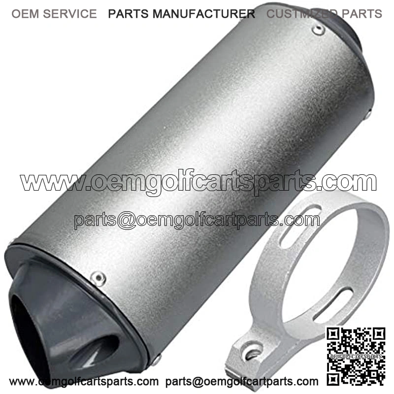 38mm Exhaust Muffler With Clamp for 125cc 140cc 150cc 160cc Lifan Yx SDG Atomik Thumpstar BSE Apollo Kayo Stomp Chinese Made Pit Dirt Bike Gray