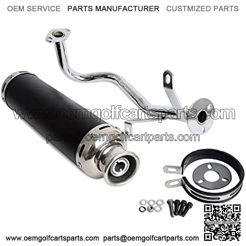 Black Exhaust System Muffler Pipe Compatible with 4 Stroke GY6 50cc Engines Scooters GY6 50cc 139QMB QMB139 1P39QMB Scooter Moped