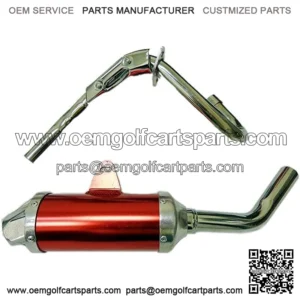 Performance Exhaust Pipe Muffler for Twin Spar Perimeter Frame SDG SSR 125cc Pit Bike Dirt Bike Honda XR50 CRF50 D Section Style (Red)