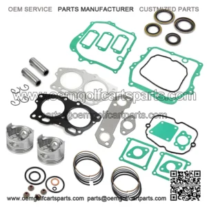 Piston & Ring Oversize Bore 0.25mm & Gasket Seal Rebuild Kit Compatible with EZGO 4 Cycle Gas Golf Cart Fuji Robin 295cc EH29C Engine 1991-2008