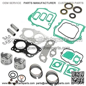 Piston & Ring Gasket Seal Rebuild Kit STD Compatible with EZGO Fuji Robin 295cc EH29C 4 Cycle Gas Golf Cart MCI Engine 1991-2008 OEM 26607-G01 26608-G01