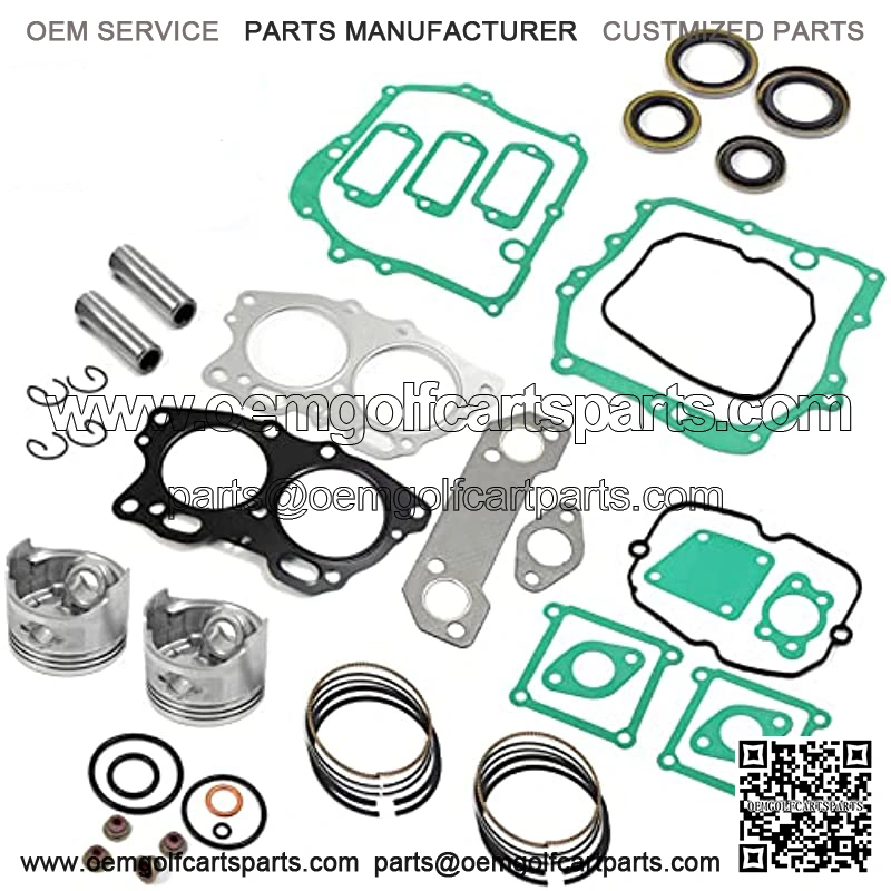 Piston & Ring Gasket Seal Rebuild Kit STD Compatible with EZGO Fuji Robin 295cc EH29C 4 Cycle Gas Golf Cart MCI Engine 1991-2008 OEM 26607-G01 26608-G01