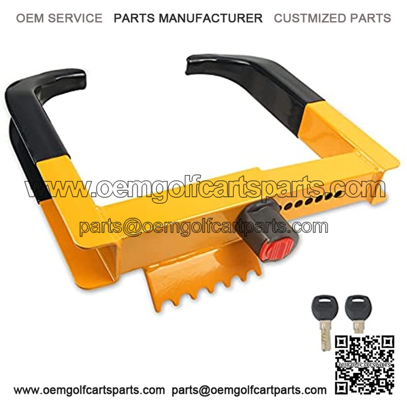 Universal Wheel Clamp Lock Tire Lock Wheel Chock Security Lock Anti-Theft Vehicle Heavy Duty Lock Max 11 inch Tire Width for Trailers SUV Golf Cart RV Truck Van Yellow/Black