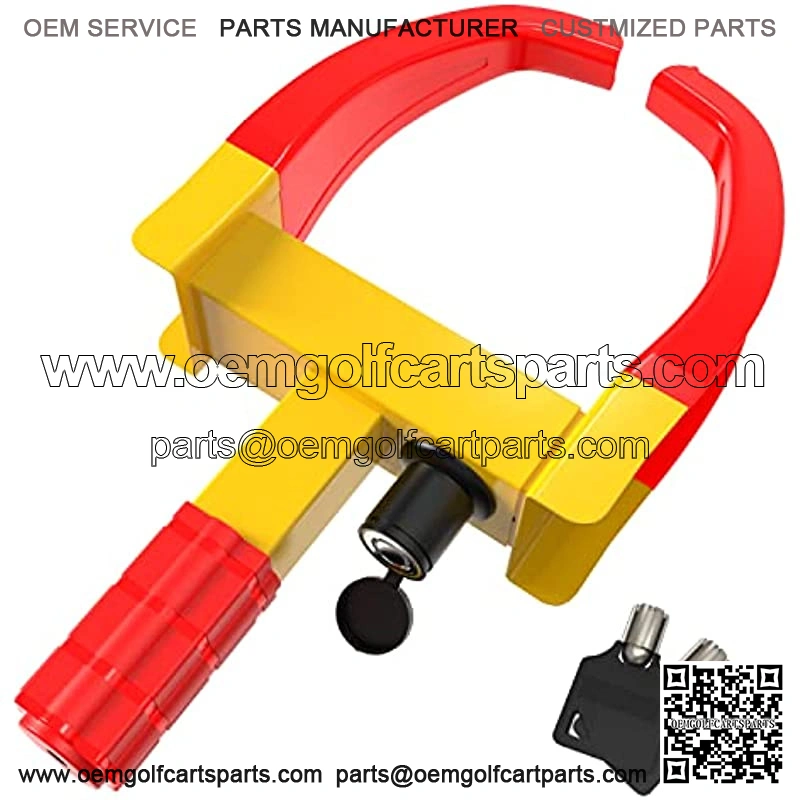 Trailer Wheel Lock Anti-Theft Device Heavy Duty Universal Steering Wheel Locks for Trailers Wheel Clamp Lock Key Fit Most Vehicles,Suitable for RV SUV Motorcycle Golf Cart Boats and Cars