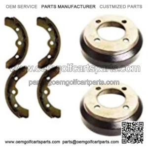 3G Rear Brake Shoes & Drums Set for Club Car Precedent Golf Carts 2004+
