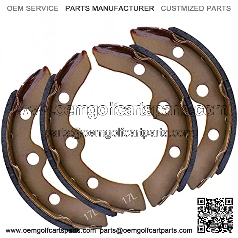 Golf Cart Brake Pads Shoes for Club Car DS & Carryall 1981-1994 Models, Manual Adjust, Replaces OEM # 1011463, 1011296, 1011433, 1015757, 101880701, (4 Long)