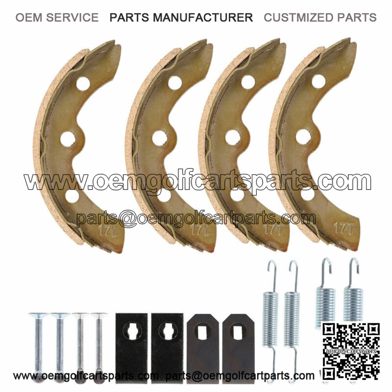 (4) For Club Car Golf Cart Brake Shoes Pads DS & Precedent 1018232-01 1995-up