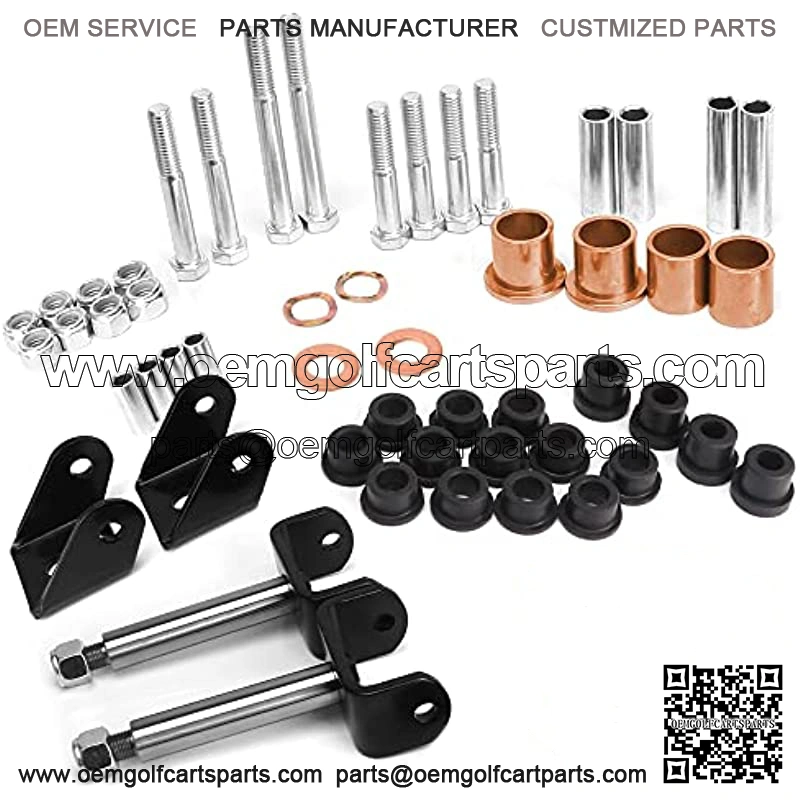 Deluxe Golf Cart Front End King Pin Repair Kit for Club Car DS Gas & Electric Models 1993-UP Kingpin Spindle Bushing Kit