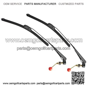 2 Set 15.7" UTV Hand Operated Windshield Wiper Kit Compatible with UTV Golf Cart Polairs RZR Ranger X3 Commander - Wiper Blade with Wipe Arm