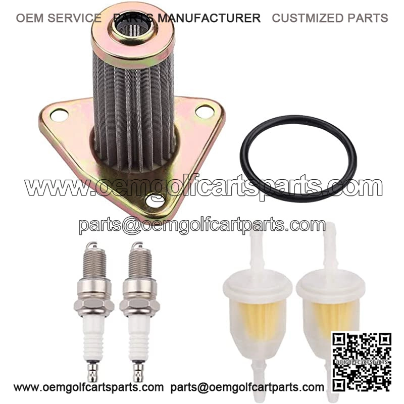 26591G01 Oil Filter Replacement for EZGO TXT Medalist 4 Cycle 295cc 350cc Golf Cart 1991-2008 with 72084-G01 Fuel Filter Spark Plug O-Ring Kit