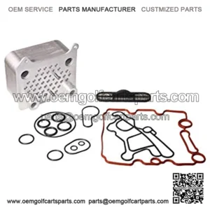 Engine Oil Cooler Kit - Compatible with Ford Trucks - Powerstroke 6.0L V8 F250, F-350, F450, F550 Super Duty, Excursion, E350, E-450 - Replaces Part 3C3Z 6A642 CA, 904-228, OCK388 - Gasket Seal Kit