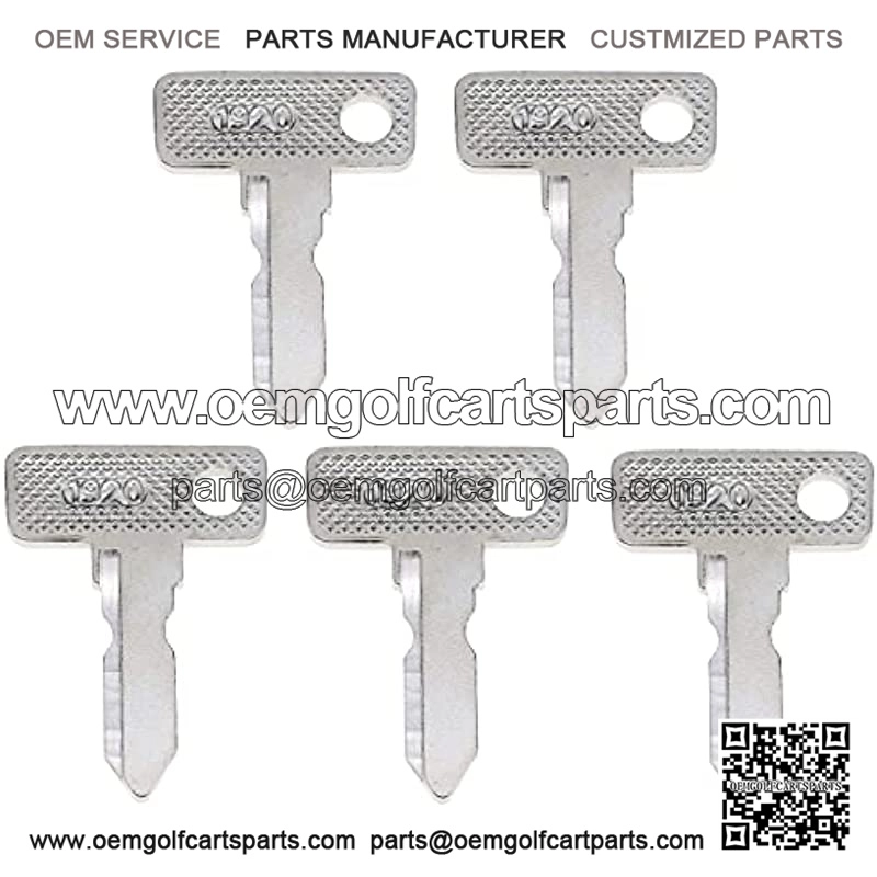 Holdia 5 PCS Ignition Keys 1012505 AM10079 17063-G01 Fit for 1982-Up Club Car Precedent DS Gold Carts