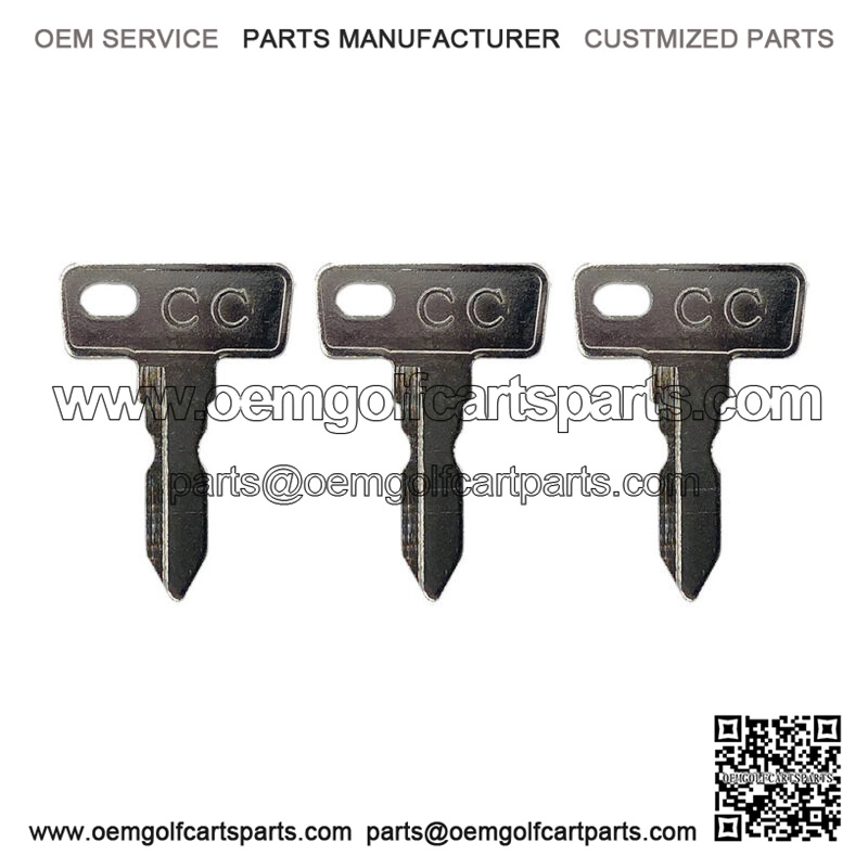 (3) Club Car DS 1982+ Gas/Electric Golf Cart Key Replacement Ignition Keys