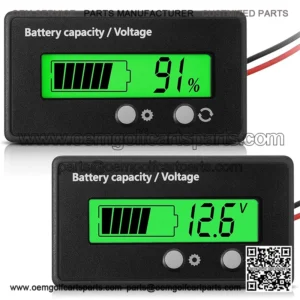 Battery Capacity Voltage Meter with Alarm and External Temperature Sensor 0 - 179??F Temperature Monitor 12V 24V 36V 48V 60V 72V Acid Battery Lithium Battery Gauge Meter for Most Cars(Green)