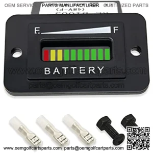 48V Battery Indicator, 48V Battery Meter, 48V Battery Fuel Gauge Indicator, 48V Battery Indicator, 48v Battery Gauge for Golf Cart Club Car EZGO Yamaha 48 Volt LED Battery Gauge Meter