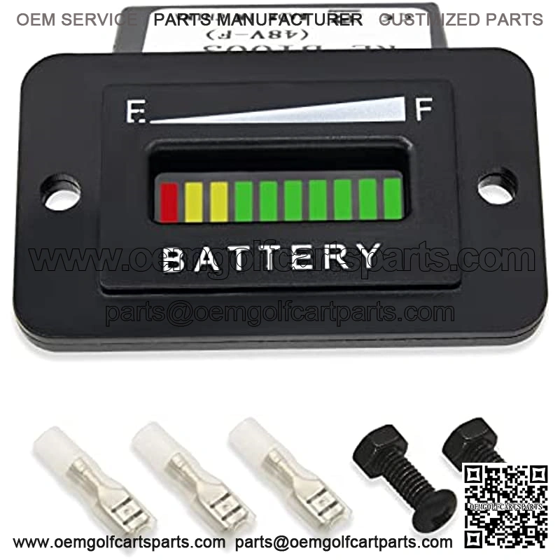 48V Battery Indicator, 48V Battery Meter, 48V Battery Fuel Gauge Indicator, 48V Battery Indicator, 48v Battery Gauge for Golf Cart Club Car EZGO Yamaha 48 Volt LED Battery Gauge Meter