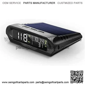 Universal Wireless Solar Car HUD Head Up Display Digital GPS Speedometer MPH Battery Builtin USB Charged with Time Clock Over Speed Alarm Fatigue Driving Alert Temperature Altitude