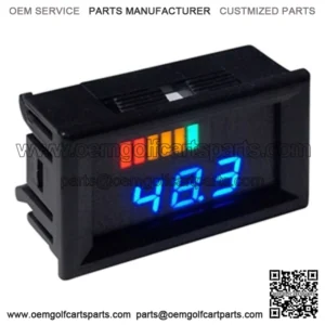 Horizontal 48-Volt Digital Charge Meter With Voltage Display for Golf Cart