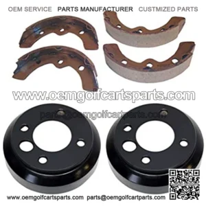 3G Rear Brake Shoes & Drums Set for Club Car DS Golf Carts 1981-1994