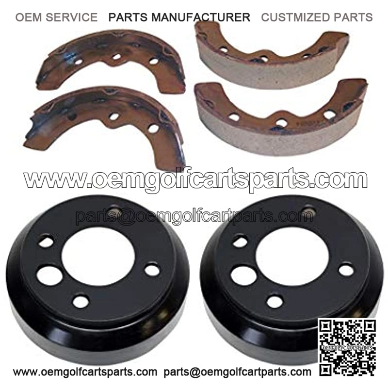 3G Rear Brake Shoes & Drums Set for Club Car DS Golf Carts 1981-1994