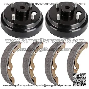 Golf Cart Brake Maintenance Kit for 1996-2008 Electric EZGO TXT,Include Brake Drums & Brake Shoes# 19186G1, 70794G01, 70795G01