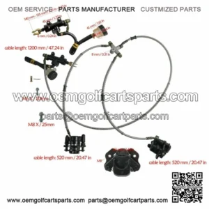 Hydraulic Rear Twin Disc Brake Caliper Master Cylinder For Go Kart ATV Golf Cart