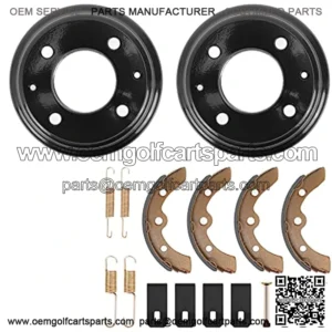 Golf Cart Brake Hub Drum & Brake Shoes Brake Spring Kit fit Club Car DS 1981-1994, OEM# 1011137 101146302 101816301