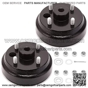 Golf Cart Brake Drum/Hub Assembly (Electric) for EZGO TXT Replaces OEM# 19186G1P, 2-Pack