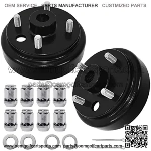 21807G1 1 Inch Large Hole 30 Teeth Golf Cart Brake Drum Hub Assembly with Nuts for EZGO 1992-up with 4 Cycle Gas Engines, Replace OEM 21807-G1 41843-94 (2 Packs)
